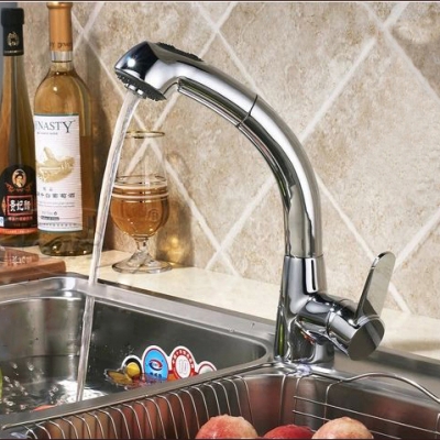 new single handle brass kitchen faucet basin sink pull out long hose spray mixer tap kitchen cozinha cocina 1640b