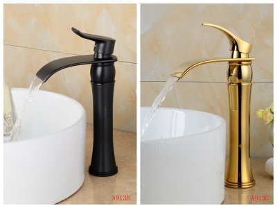 newest styel bathroom tall faucet oil rubbed bronze and gold finish facuets washbasin waterfall tap mixer