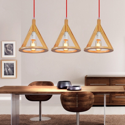 nordic personality creative restaurant bar wood lamp simple study bedroom bedside wooden chandelier