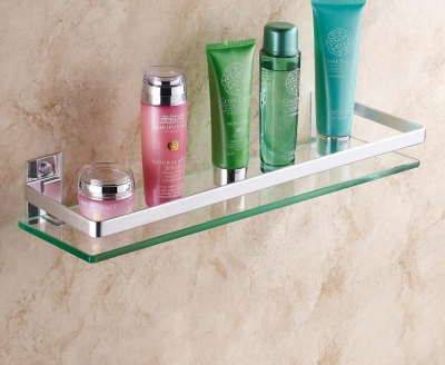 single tier wall toilet bathroom glass shelf