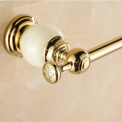 whole and retail golden jade bathroom towel bar single towel hanger solid brass accessories hy-21a