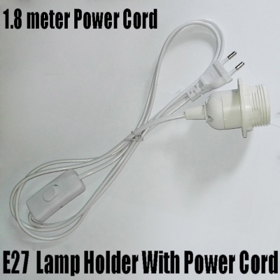 1.8m power cord half spiral lamp holder, e27 base with round plug and switch, no greater than ac250v 2.5a