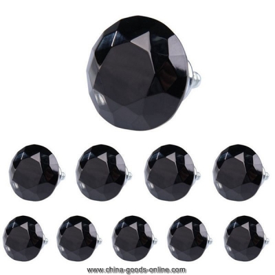10 pcs 40mm crystal glass clear diamond cupboard wardrobe cabinet door handle knobs drawer for kitchen bedroom furniture