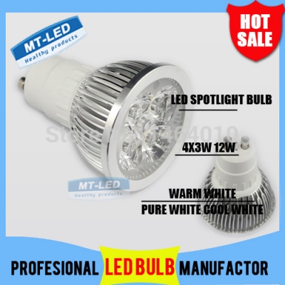 10pcs high power cree led lamp dimmable gu10 12w 110-240v led spot light spotlight led bulb downlight lighting