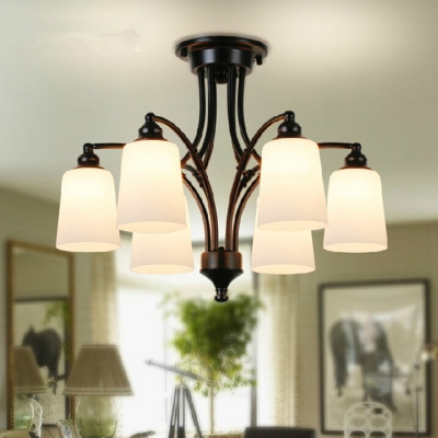 2015 ccc certified creative down frosted glass lamp shade lustre chandelier american modern country simple iron chandelier
