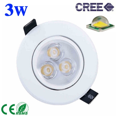 3w 5w 7w led ceiling light spotlight ac85-265v cree led downlight lams white shell cool warm white light