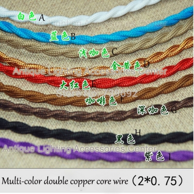 5m/lot retro twisted braided electrical wire,dedicated wire for pendant lights diy essential accessories vintage lamp cord