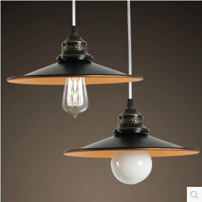 60w retro loft style vintage lamp industrial lighting edison pendant light fixtures with black lampshade,