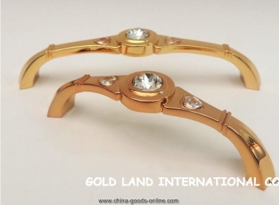 96mm k9 crystal glass 24k golden furniture handles