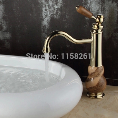 brass torneira cozinha with marble kitchen faucet/single handle gold finish basin sink mixers taps lt-5028k