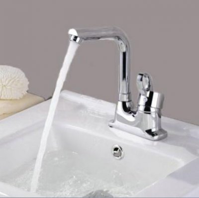 dual hole decking zinc alloy basin faucet tap