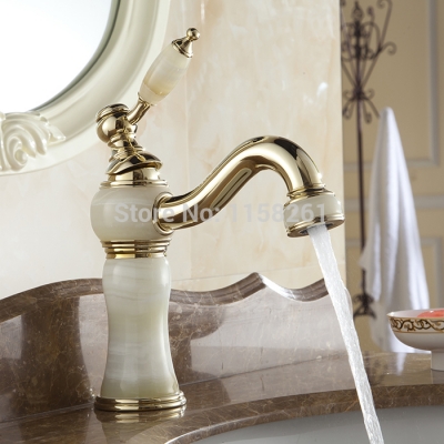 fashion luxurious antique royal family style marble gold and cold basin faucet rose gold mixer tap al-8901k
