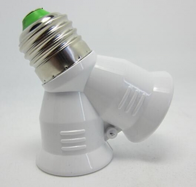 foxanon brand e27 to 2 e27 light lamp bulb adapter converte 2e27 lamp holder converter led corn ure 1pcs/lot