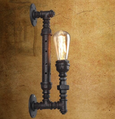 industrial water pipe ancient color iron finished edison style retro vintage e27 fitting wall lamp