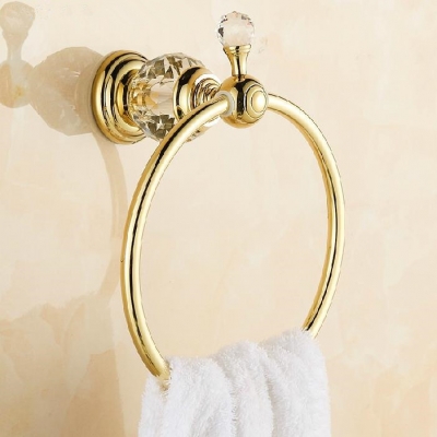 luxury crystal & brass gold towel ring,towel holder, towel bar bathroom accessories, hk-23k