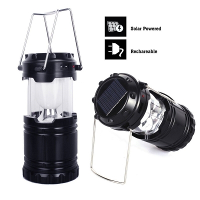 portable solar charger camping lantern lamp collapsible led outdoor lighting folding camp tent lamp usb rechargeable lantern