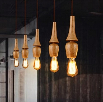 wooden american country nordic modern edison pendant lights fixtures for dining room bar hanging lamp suspension luminaire