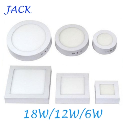 1pcs dimmable/no-dimmable 6w 12w 18w led panel light smd 2835 square/round led downlight ac110v-240v 3 years warranty