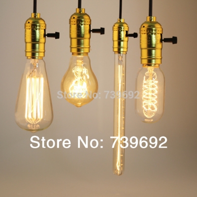 (3pcs/lot) antique american style fashion brief gold e27 aluminum pendant lights with1.2 meter electrical wire