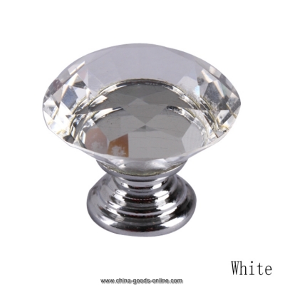 40mm diamond shape clear crystal sparkle glass kitchen cabinet knobs furniture wardrobe dresser cupboard door knobs 0535-wt