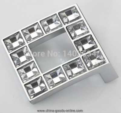 5pcs crystal glass cabinet knob drawer handles pulls 48mm