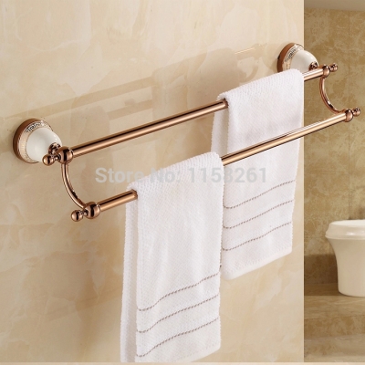 (60cm)dou. towel bar,towel holder,solid brass made,rose gold finished,bath products,bathroom accessories 5711