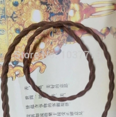 6meters long brown color double cords braided textile fabric wire cable