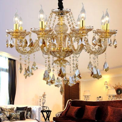 amber crystal chandeliers indoor home lighting fixturespendientes luminaire suspendu chandelier for dining room restaurant el
