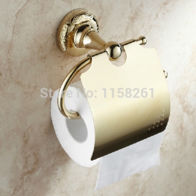 bathroom accessories solid brass copper golden finish toilet paper holder,paper roll rack/ holder ,bathroom product st-3296