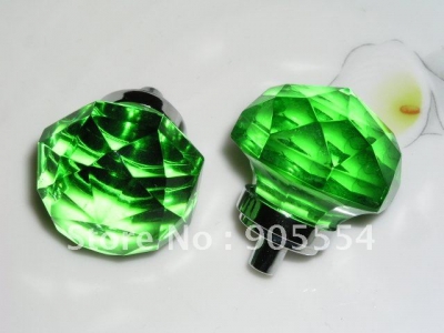 d33xh44mm green crystal glass furniture knob