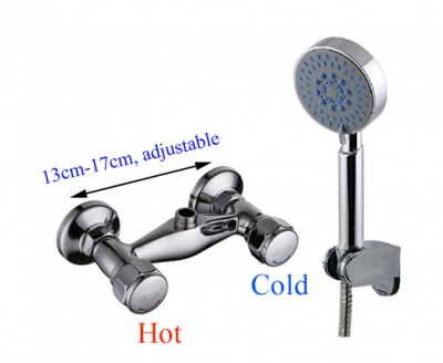 dual hole dual handle bathroom shower faucet set