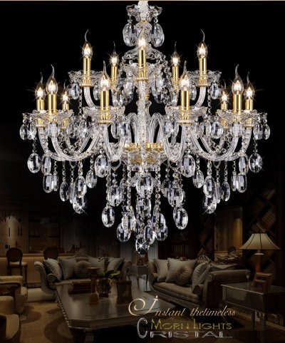 european crystal large chandelier 15 arm luxury modern large crystal chandelier fashion luxury transparent k9 crystal