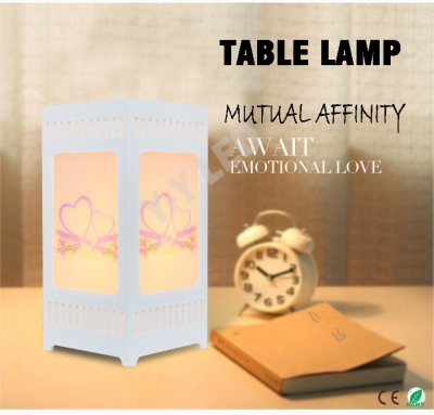 ivory white table lamp modern mutual affinity acrylic printing art abajur sweet romance; size12*12*25 giving a 3w led lamp [led-table-lamp-7398]