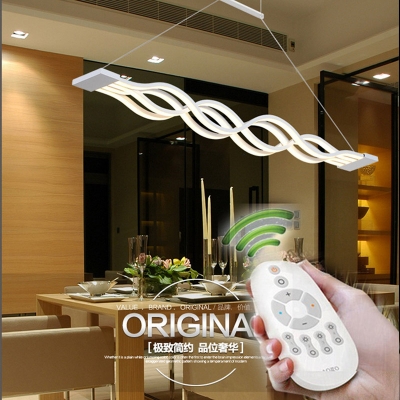 l100cm new creative modern led pendant lights wave hanging lamp dining room living room pendant light 110v 220v