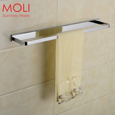 luxury single towel bar square bath towel rail for bathroom 60cm towel rack solid brass copper chrome bathroom accessories