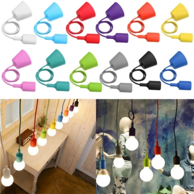 modern color pendant lights e27 holer ac90-260v silica gel material restaurant bedrooms shop store art single head pendant lamps