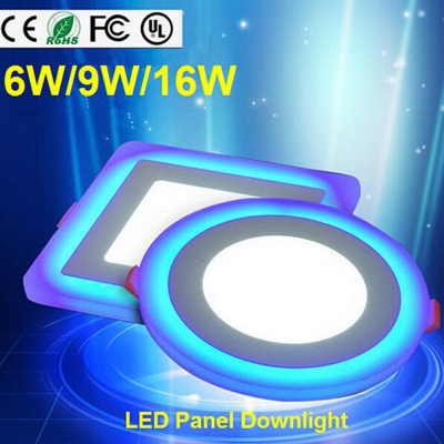 new led panel downlight 6w 9w 16w 3 model led lamp panel light double color led ceiling recessed lights indoor lighting bulb