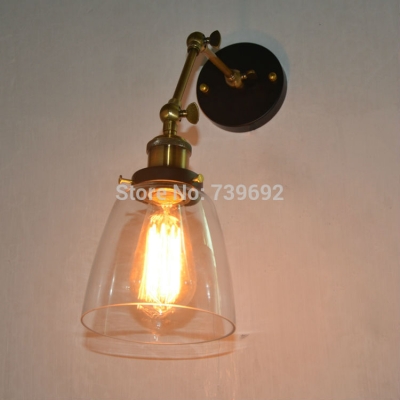 retro two swing arm wall lamp sconces glass shade baking finish rh resteraunt light fixture,wall mount swing arm lamps