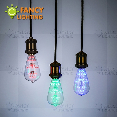 st64rgb starry sky lamp led edison filament light bulb e27 3w 220v red/blue/green/yellow energy saving home decor christmas gift