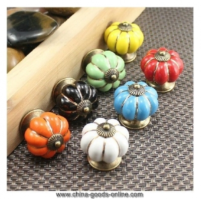 whole new pumpkins knobs europe ceramic door cabinet cupboard handles pull drawer 40mm[cwye0371(3)]