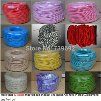 10m/lot multicolor vintage lamp cord electrical wire copper wire diy accessories pendant light braided electrical wire