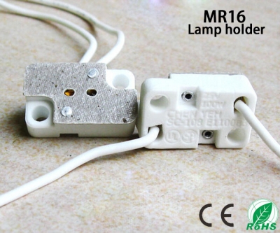 10pcs/lot rectangle mr16 socket,with the power cord lamp bases, ceramics lamp holder,color and lustres is white,
