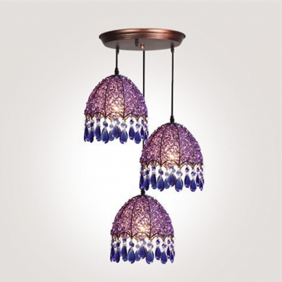 2015 hand knitting crystal iron petal bohemianpendant light 3 styles vintage european dining room blue pendant lamp