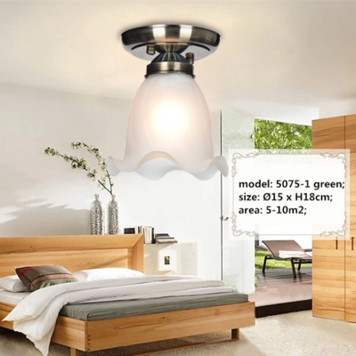 2015 european country pastoral led ceiling light 1 head frosted glass ceiling light french romantic iron ceiling lamp