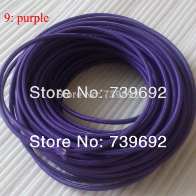 (2m/lot) vintage purple knitted electrical wire circle plug pendant light p.v cloth braided electrical wire