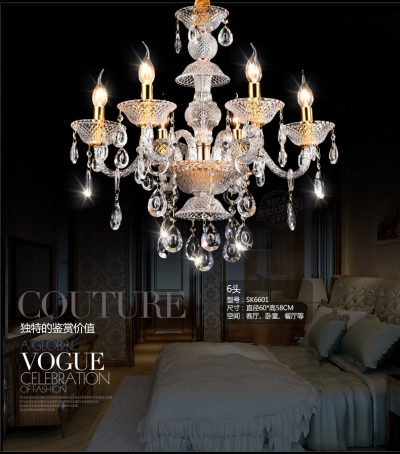 6 /8 heads gold chandelier modern crystal lamp crystal chandelier light luxury gold living room chandelier lighting