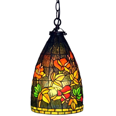 8 inch pendant light stained glass lamp hanging warm shade,dining room lighting