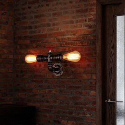 american country loft style wall lamp industrial water pipe sconces vintage wall light for home lightings lampara pared,e27*2