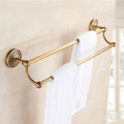 antique brass double towel bar wall mounted bathroom dual rod towel rack towel hanging ha-22f