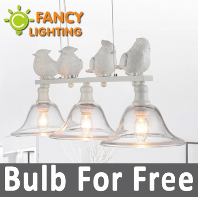 art modern minimalist birdie resin style creative led pendant lamps for living room/bedroom/dining room lighting